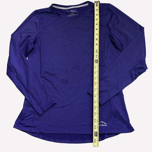 L.L. Bean Long Sleeve Active Base Layer Top Mesh Panels Purple Women’s Size M - Picture 7 of 7